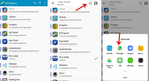 Cara Kirim Aplikasi via Whatsapp dengan Apk Export