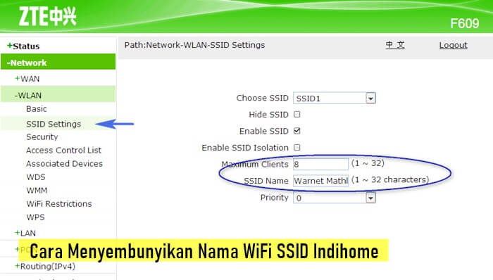 Cara Menyembunyikan Nama WiFi SSID Indihome